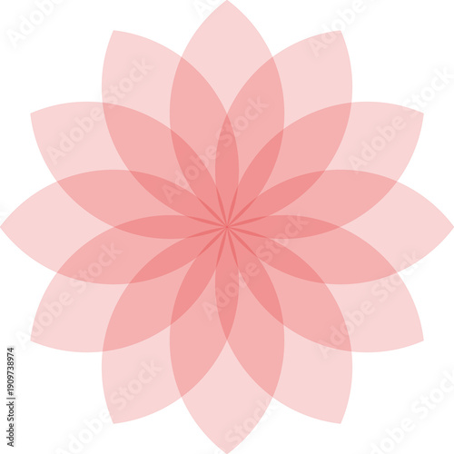 Symmetrical pink lotus flower mandala design for yoga and meditation backgrounds