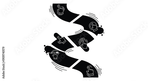 Black socks with symbols, flying, dynamic, motion, illustration, creative, design, fashion, footwear, accessories, energetic, movement, abstract, conceptual, modern