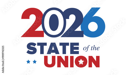 State of the Union Address in United States. Annual deliver from the President of the US address to Congress. Speech President. Patriotic american elements. Poster, card, banner, background. Vector