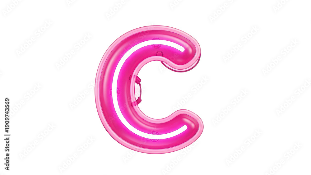 Fototapeta premium pink letter c balloon png letter c foil balloon png alphabet balloon png celebration decoration png transparent background image