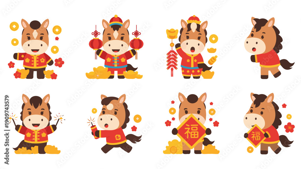 Fototapeta premium Vibrant cartoon characters celebrating a festive occasion with colorful props and decorations