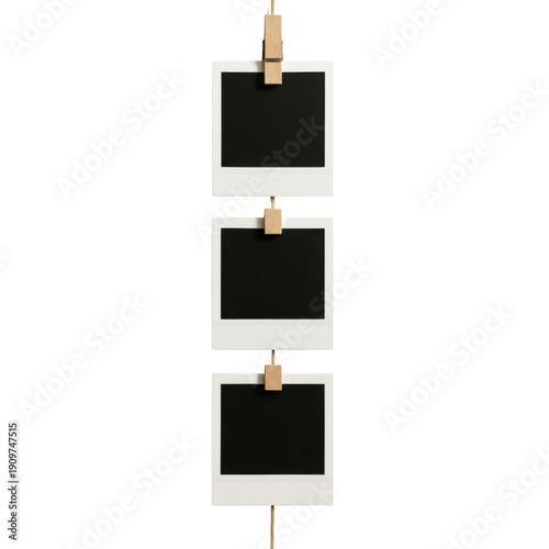 Vertical photo strip mockup three frames