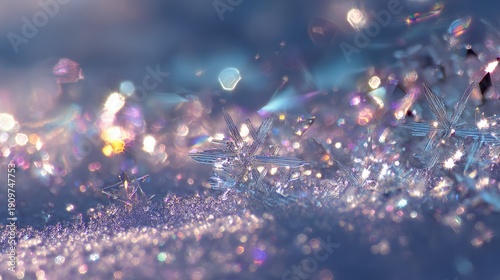 A sparkling, shimmering surface with glittering particles, viewed from a close-up perspective in a dark, ambient environment.