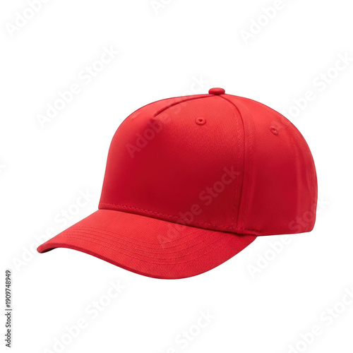 A red baseball cap isolated on transparent background