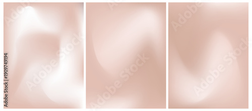 Minimal bg with soft ivory and champagne tones.  Abstract set of gradient posters in nude colors. Delicate background with gradation of beige shades. Elegant neutral backdrop for banner, web