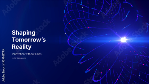 Futuristic data array visualization with flowing particle waves and digital interface representing big data analysis, pattern recognition, artificial intelligence, machine learning vector background
