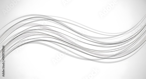 Wallpaper Mural Abstract flowing gray lines, wave-like, on a white gradient background, elegant and clean Torontodigital.ca