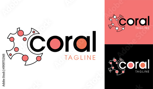 Abstract Coral Reef Letter C Logo in Minimal Line Style