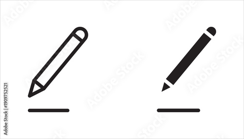 Edit vector icons set. Black illustration isolated for graphic and web design.