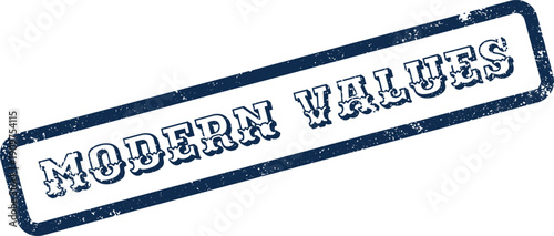 Modern Values Stamp Representing Contemporary Ethics Principles and Societal Beliefs
