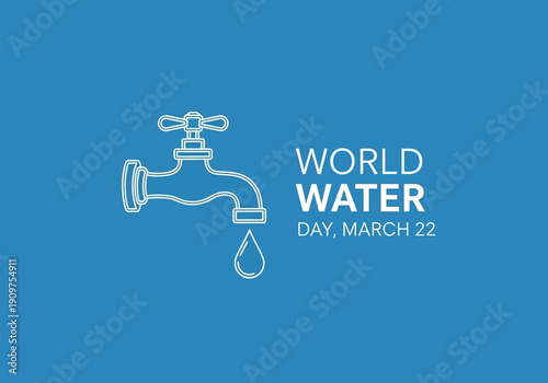 World water day graphic on blue background