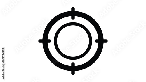 Crosshair Target Icon with Empty Center Illustrating Focus Alignment Precision and Brand Marking for Visual Identity