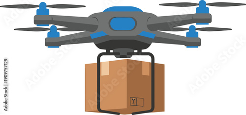 Autonomous drone delivering a package to a remote location efficiently