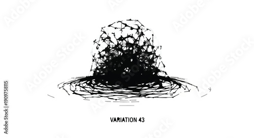 Black scribbled abstract art background with messy lines and shapes in modern artistic style on white