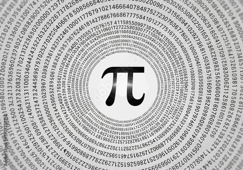 Pi mathematical constant with digits spiral