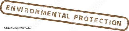 Environmental protection stamp or badge, brown vector illustration for website, banner, or presentation, isolated on transparent background, png
