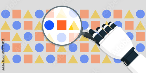 AI robot learning from datasets and detecting patterns