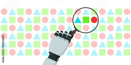 AI model learning from datasets and recognizing patterns