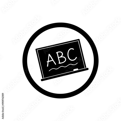 blackboard with ABC letters