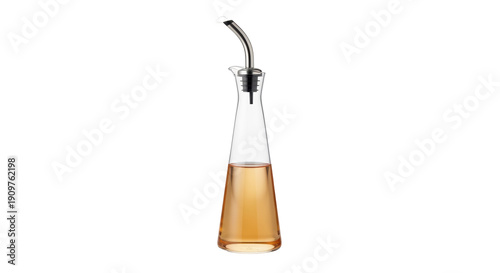 Принти на полотні Glass olive oil dispenser with stainless steel spout isolated PNG, kitchenware f
