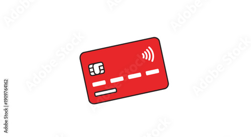 Red credit card with white details