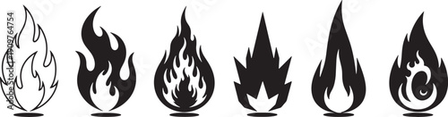 blackflameicons  isolated on white background