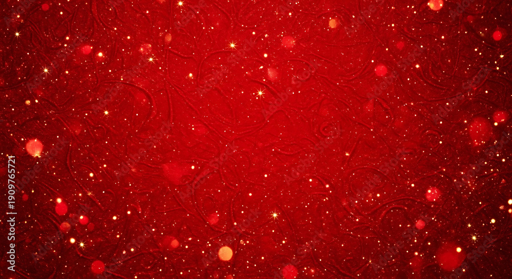 custom made wallpaper toronto digitalElegant Red Glitter Background with Golden Bokeh Stars and Ornate Swirl Textures