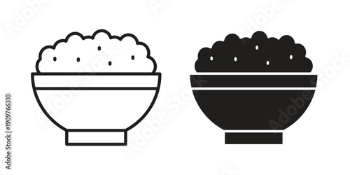 Bowl rice icon in editable style. Vector icon graphics