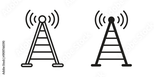 Broadcast tower icon in editable style. Vector icon graphics