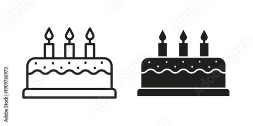 Cake icon in editable style. Vector icon graphics