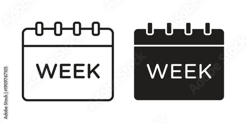 Calendar week icon in editable style. Vector icon graphics