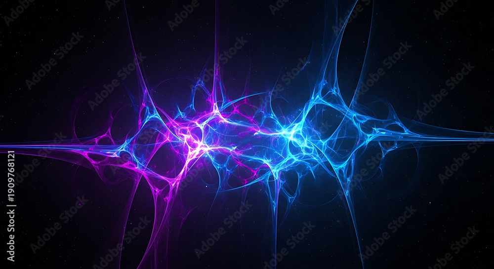 custom made wallpaper toronto digitalAbstract Fractal Background with Glowing Pink and Blue Energy Waves and Cosmic Nebula