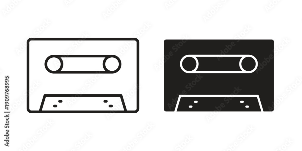 Obraz premium Cassette tape icon in editable style. Vector icon graphics