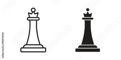 Chess queen icon in editable style. Vector icon graphics