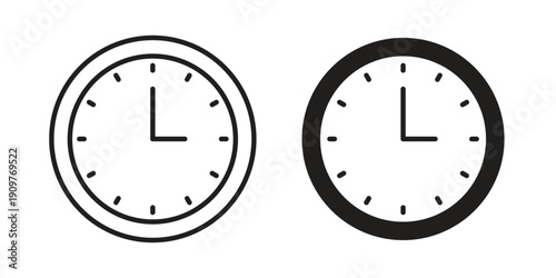 Clock face icon in editable style. Vector icon graphics