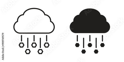 Cloud hail icon in editable style. Vector icon graphics