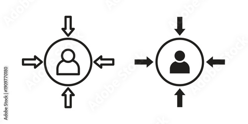 Customer centricity icon in editable style. Vector icon graphics