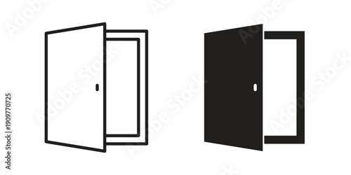 Door open icon in editable style. Vector icon graphics