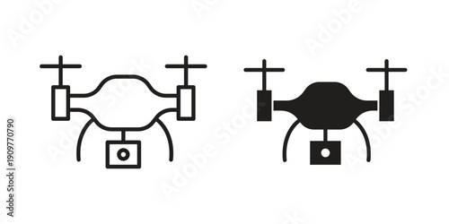 Drone icon in editable style. Vector icon graphics