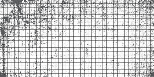 Black dotted textured background, noisy gritty dots halftone effect overlay, vector vintage illustration. Trendy monochrome banner in grunge style, checkered paper sheet.