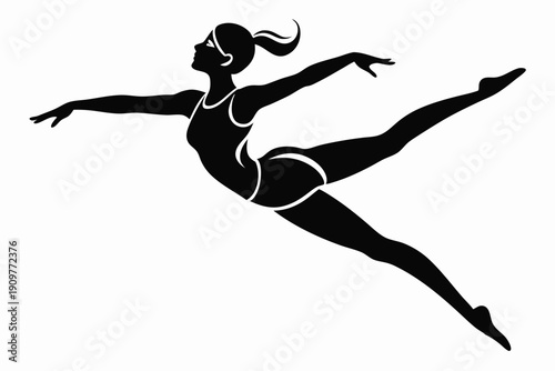 gymnastic leotard silhouette line art vector illustration