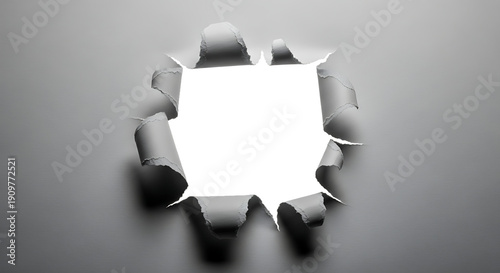 Torn Paper Hole Background With Ripped Edges On Transparent Background For Creative Design.
