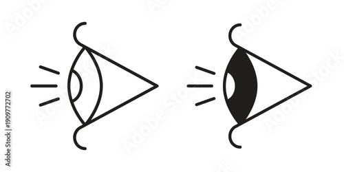 Eye side icon in editable style. Vector icon graphics