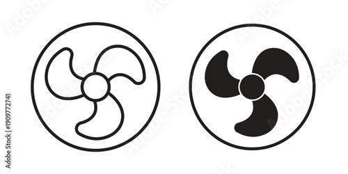 Fan icon in editable style. Vector icon graphics