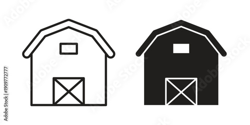 Farm icon in editable style. Vector icon graphics