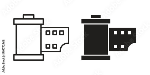 Film canister icon in editable style. Vector icon graphics