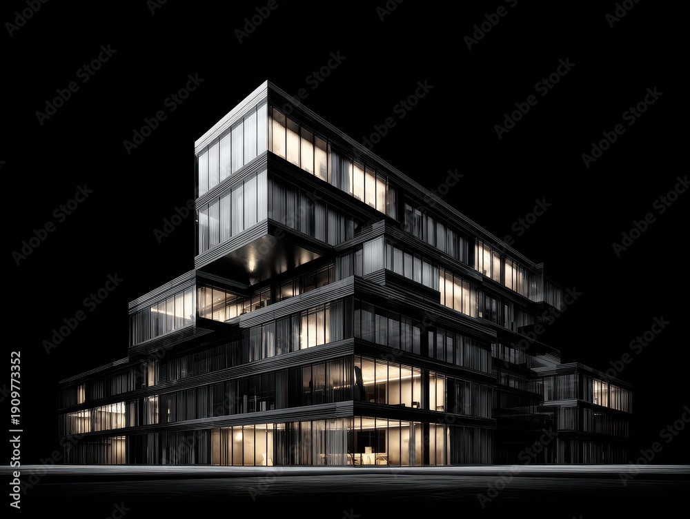 Fototapeta premium office building isolated on a transparent background ar 43