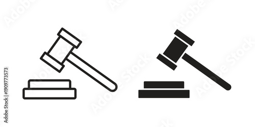 Gavel icon in editable style. Vector icon graphics