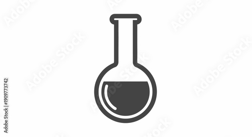 Laboratory Flask with Liquid Inside.