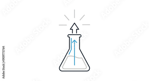 Laboratory Flask with Rising Arrow.